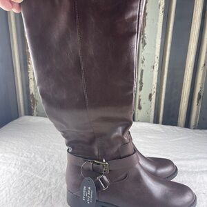 Style & Co Women’s Marlies Brown Leather Boots
